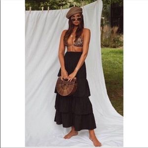 COPY - WeWoreWhat {M} Paloma Tiered Maxi Skirt Ru…